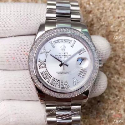 High Quality Rolex Day-Date 40MM Watch Rolex Diamond Bezel Replica